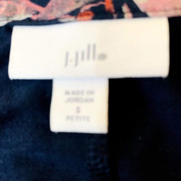 J.Jill Women’s Blue Floral Midi Dress Petite Small Dolman Sleeve Knit Stretch - Picture 10 of 12